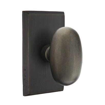 Passage Egg Knob And #3 Rose with Concealed Screws in Medium Bronze