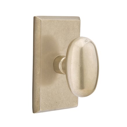 Passage Egg Knob And #3 Rose with Concealed Screws in Tumbled White Bronze