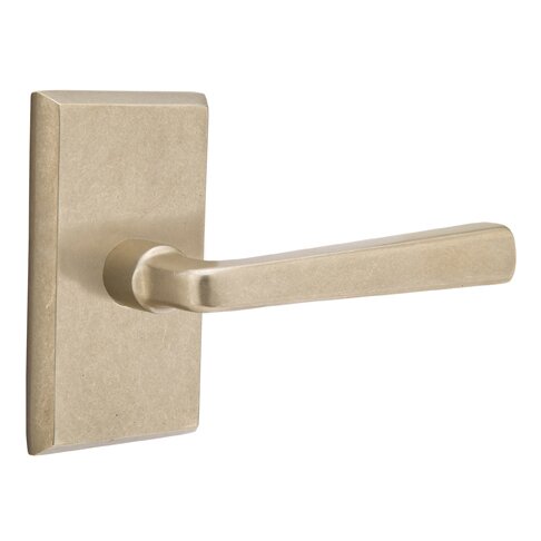 Passage Right Handed Cimarron Lever And #3 Rose with Concealed Screws in Tumbled White Bronze