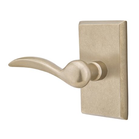 Passage Left Handed Durango Lever With #3 Rose in Tumbled White Bronze