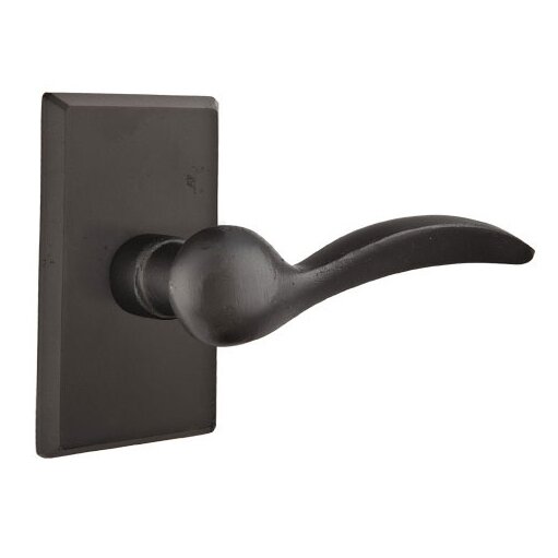 Passage Right Handed Durango Lever And #3 Rose with Concealed Screws in Flat Black Bronze