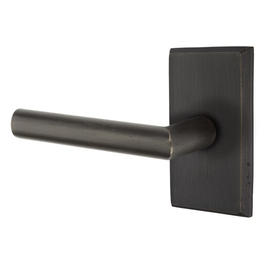 Passage Mariposa Left Handed Lever with #3 Rose and Concealed Screws in Medium Bronze