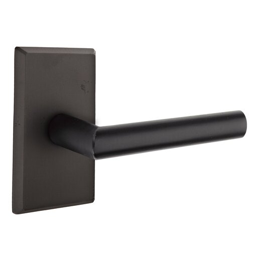 Passage Mariposa Right Handed Lever with #3 Rose and Concealed Screws in Flat Black Bronze