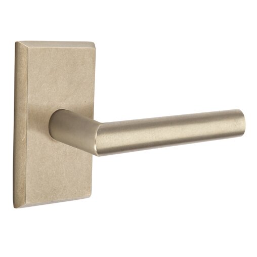 Passage Mariposa Right Handed Lever with #3 Rose and Concealed Screws in Tumbled White Bronze