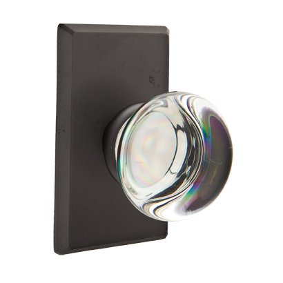 Providence Passage Door Knob and #3 Rose with Concealed Screws in Flat Black Bronze