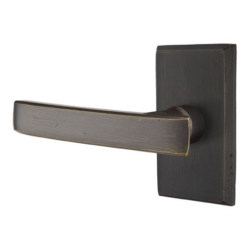 Passage Left Handed Yuma Lever And #3 Rose with Concealed Screws in Medium Bronze