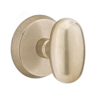 Passage Egg Knob With #2 Rose in Tumbled White Bronze