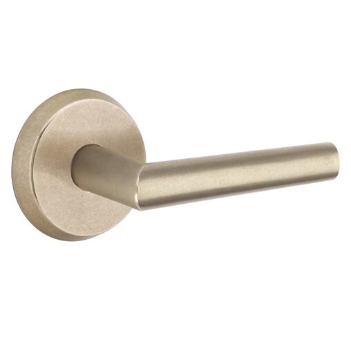 Passage Mariposa Right Handed Lever with #2 Rose and Concealed Screws in Tumbled White Bronze