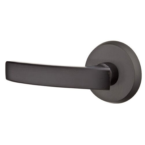 Passage Left Handed Yuma Lever And #2 Rose with Concealed Screws in Flat Black Bronze