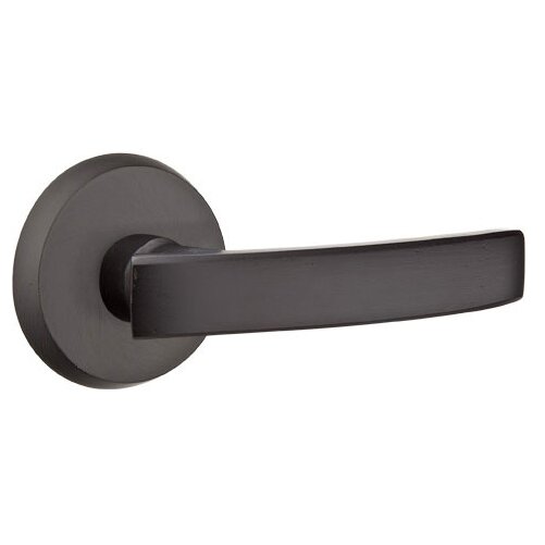 Passage Right Handed Yuma Lever And #2 Rose with Concealed Screws in Flat Black Bronze