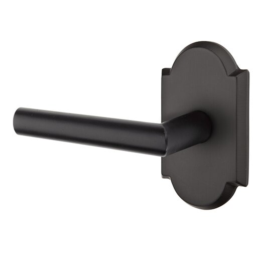 Passage Mariposa Left Handed Lever with #1 Rose and Concealed Screws in Flat Black Bronze