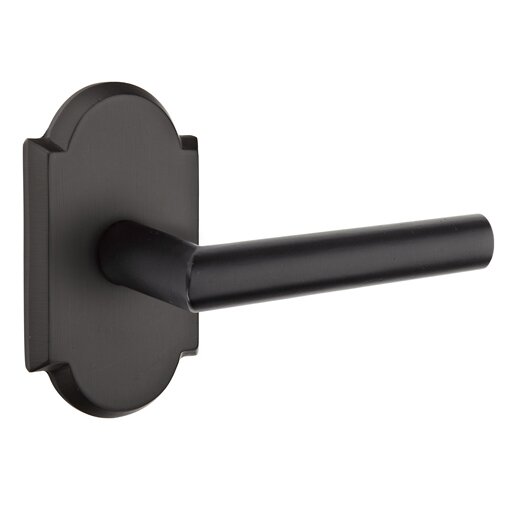 Passage Mariposa Right Handed Lever with #1 Rose and Concealed Screws in Flat Black Bronze
