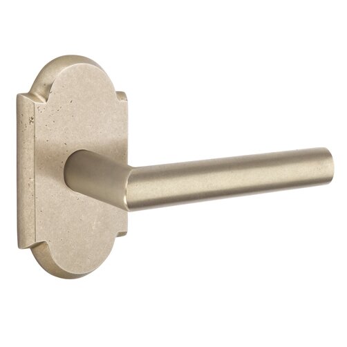Passage Mariposa Right Handed Lever with #1 Rose and Concealed Screws in Tumbled White Bronze