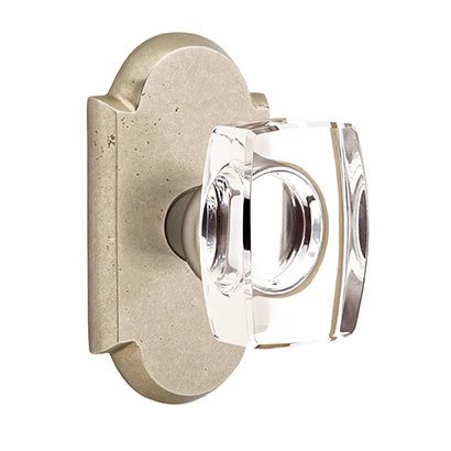 Windsor Passage Door Knob and #1 Rose with Concealed Screws in Tumbled White Bronze