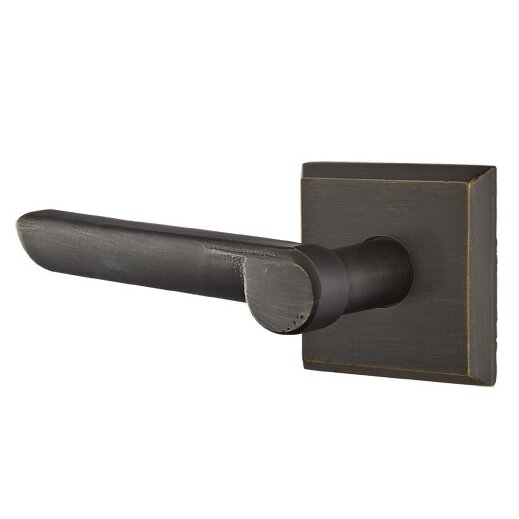 Passage Left Handed Aurora Lever And #6 Rose with Concealed Screws in Medium Bronze