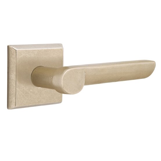Passage Right Handed Aurora Lever And #6 Rose with Concealed Screws in Tumbled White Bronze