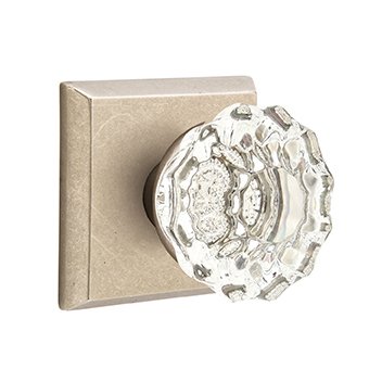 Astoria Passage Door Knob and #6 Rose with Concealed Screws in Tumbled White Bronze