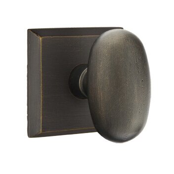 Passage Egg Knob And #6 Rose with Concealed Screws in Medium Bronze