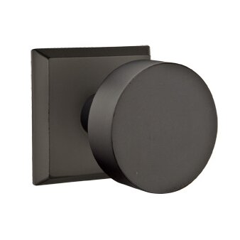 Passage Round Knob And #6 Rose with Concealed Screws in Flat Black Bronze