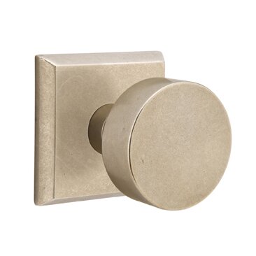 Passage Round Knob And #6 Rose with Concealed Screws in Tumbled White Bronze