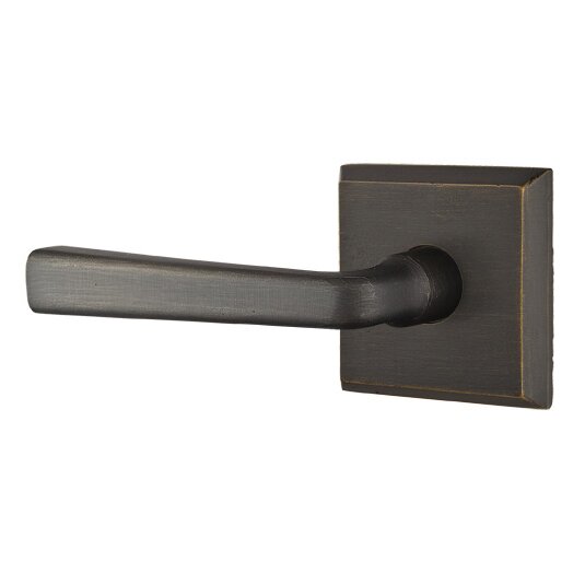Passage Left Handed Cimarron Lever And #6 Rose with Concealed Screws in Medium Bronze