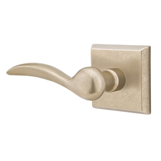 Passage Left Handed Durango Lever With #6 Rose in Tumbled White Bronze