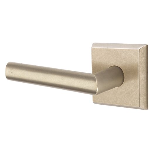 Passage Mariposa Left Handed Lever with #6 Rose and Concealed Screws in Tumbled White Bronze