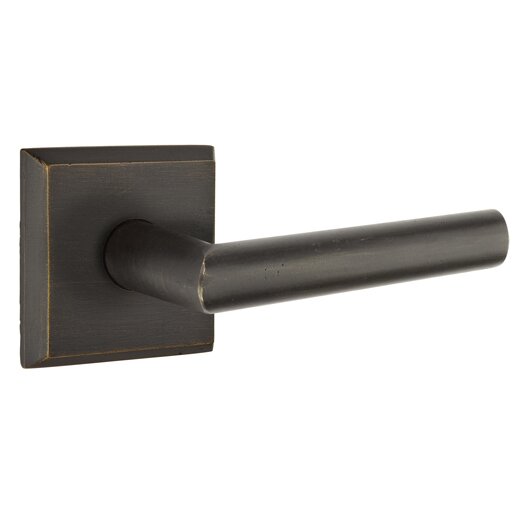 Passage Mariposa Right Handed Lever with #6 Rose and Concealed Screws in Medium Bronze