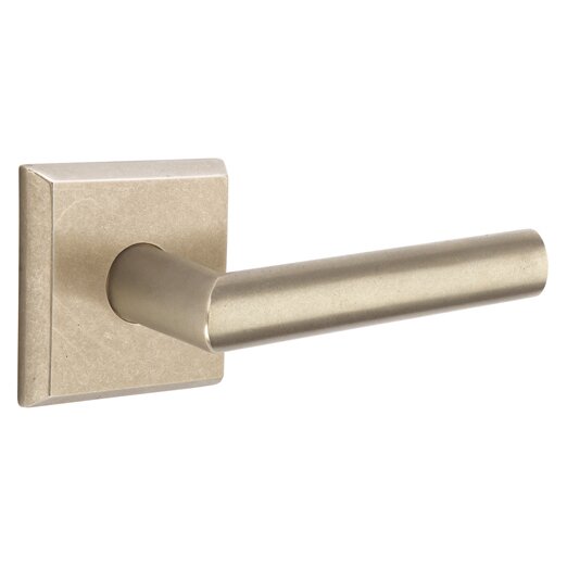 Passage Mariposa Right Handed Lever with #6 Rose and Concealed Screws in Tumbled White Bronze