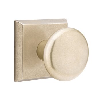 Passage Winchester Knob With #6 Rose in Tumbled White Bronze