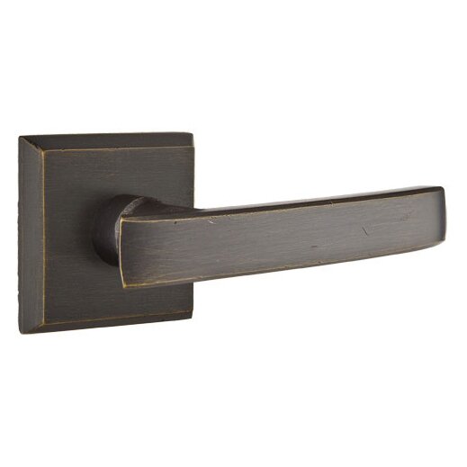 Passage Right Handed Yuma Lever And #6 Rose with Concealed Screws in Medium Bronze