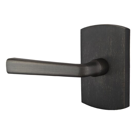 Privacy Left Handed Cimarron Lever And #4 Rose with Concealed Screws in Medium Bronze