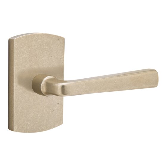 Privacy Right Handed Cimarron Lever And #4 Rose with Concealed Screws in Tumbled White Bronze