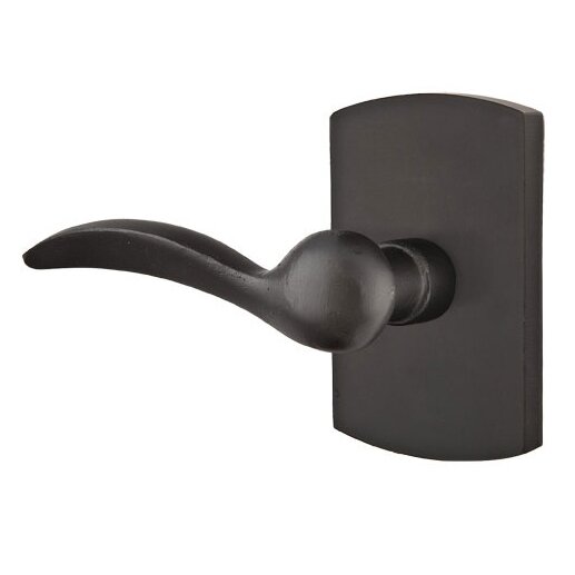 Privacy Left Handed Durango Lever With #4 Rose in Flat Black Bronze