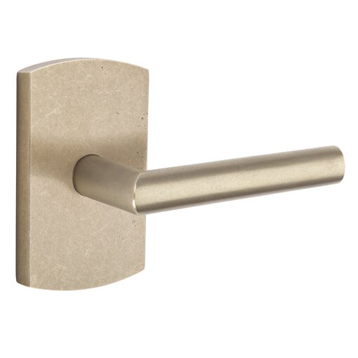 Privacy Mariposa Right Handed Lever with #4 Rose and Concealed Screws in Tumbled White Bronze