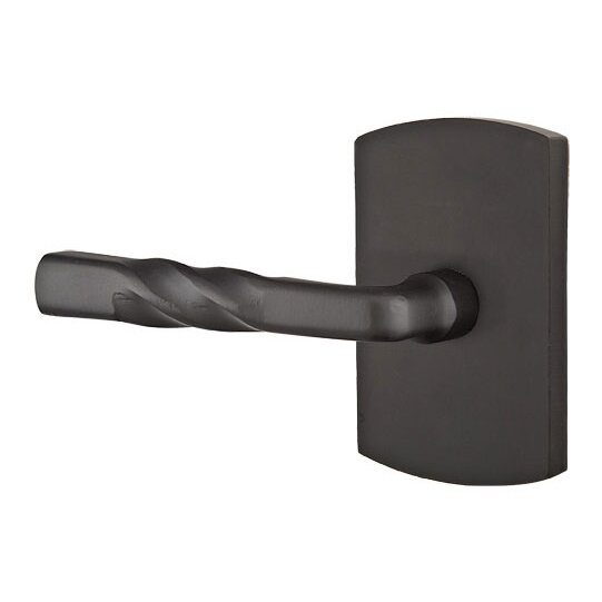 Privacy Left Handed Montrose Lever With #4 Rose in Flat Black Bronze