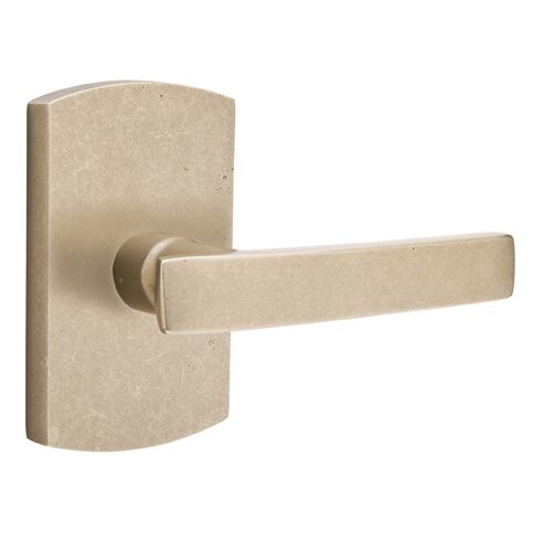 Privacy Right Handed Yuma Lever And #4 Rose with Concealed Screws in Tumbled White Bronze