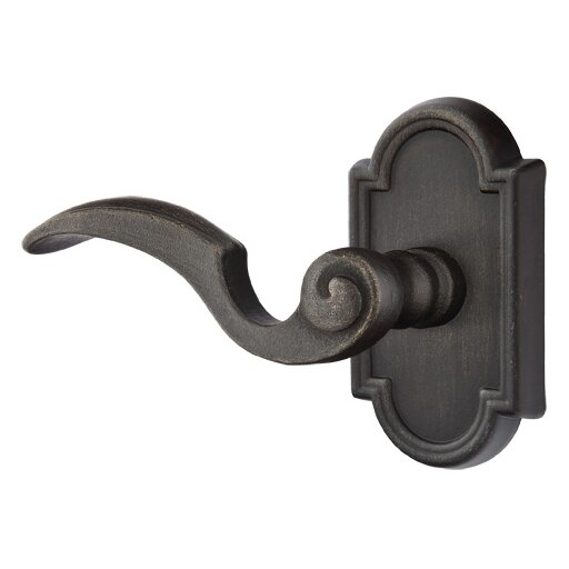 Privacy Left Handed Napoli Lever and #11 Rose with Concealed Screws in Medium Bronze