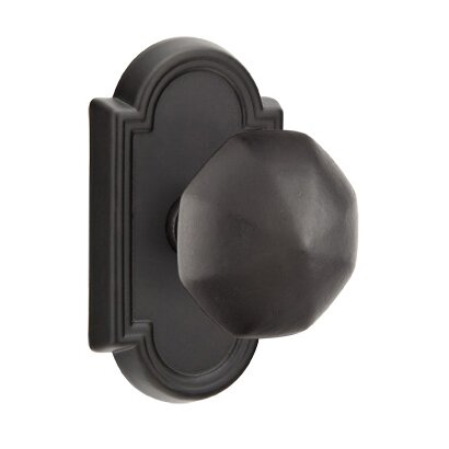 Privacy Octagon Knob With #11 Rose in Flat Black Bronze