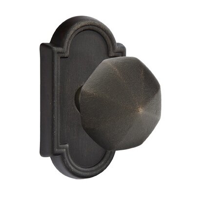 Privacy Octagon Knob and #11 Rose with Concealed Screws in Medium Bronze