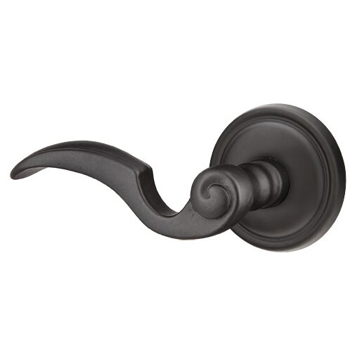 Privacy Left Handed Napoli Lever and #12 Rose with Concealed Screws in Flat Black Bronze
