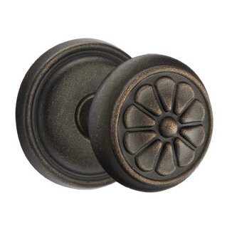Privacy Petal Knob and #12 Rose with Concealed Screws in Medium Bronze