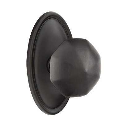 Privacy Octagon Knob With #14 Rose in Flat Black Bronze