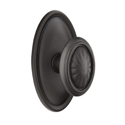 Privacy Parma Knob With #14 Rose in Flat Black Bronze