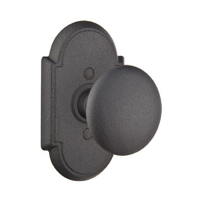 Privacy Jamestown Knob With #1 Rose in Flat Black Steel