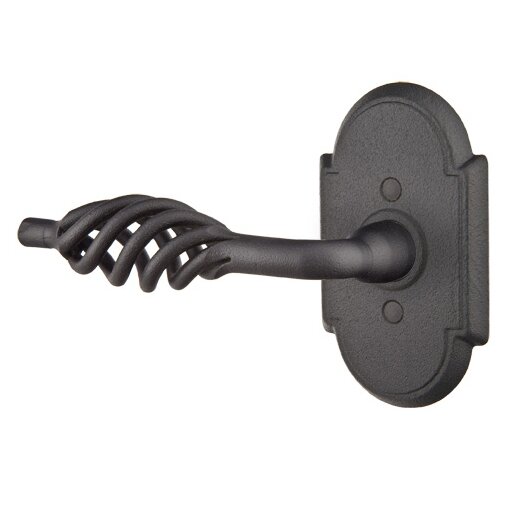 Privacy Left Handed Lafayette Lever With #1 Rose in Flat Black Steel