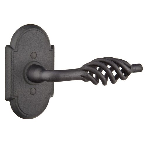 Privacy Right Handed Lafayette Lever With #1 Rose in Flat Black Steel
