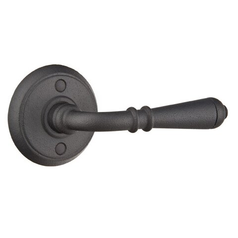 Privacy Right Handed Normandy Lever With #2 Rose in Flat Black Steel