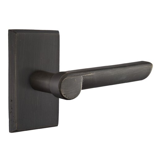 Privacy Right Handed Aurora Lever With #3 Rose in Medium Bronze