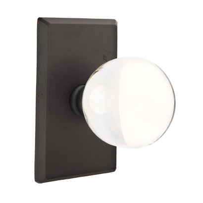Bristol Privacy Door Knob and #3 Rose with Concealed Screws in Flat Black Bronze